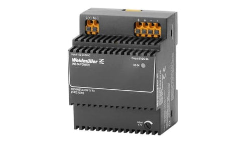 Electrical components near me, Electrical components store in Nigeria,weidmuller 2580210000 PRO INSTA DIN Rail Power Supply, 85 ? 264V ac ac, dc Input, 5V dc dc Output, 6A Output,Industrial Connectivity,Automation,Digitalization,Electrical Components,Terminal Blocks,Wire Processing,Enclosures,Sensors and Actuators,Energy Management,weidmuller