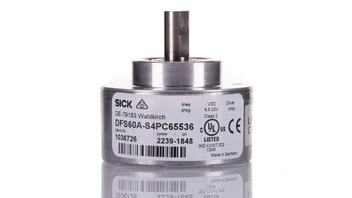 Sick - DFS60A-S4PC65536 INCREMENTAL ENCODER, 10MM SOLID SHAFT WITH FLAT, 36MM CLAMPING FLANGE, 65536 PPR, 4.5-32V HTL/TTL CONFIGURABLE, M12 8-PIN RADIAL CONNECTOR, IP65