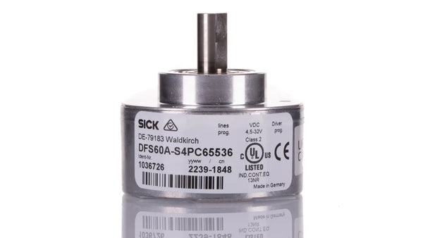 Sick - DFS60A-S4PC65536 INCREMENTAL ENCODER, 10MM SOLID SHAFT WITH FLAT, 36MM CLAMPING FLANGE, 65536 PPR, 4.5-32V HTL/TTL CONFIGURABLE, M12 8-PIN RADIAL CONNECTOR, IP65