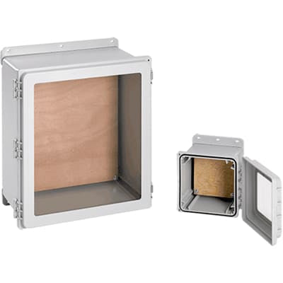 nVent HOFFMAN D664WFW CABINET;WIFI;POLYPRO;NEMA 4X;WINDOW COVER;6.12X6.12X4.38;POLYESTER