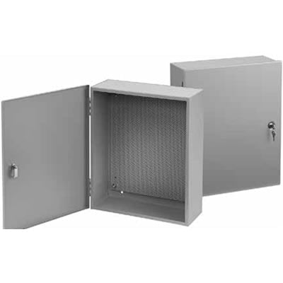 nVent HOFFMAN A12126T1PP Enclosure, Nema 1, Control Box, Perf Panel, 12.00x12.00x6.00, Steel, Gray