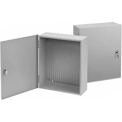 nVent HOFFMAN A2420AT1PP Enclosure, Nema 1, Control Box, Perf Panel, 24.00x20.00x6.62, Steel, Gray