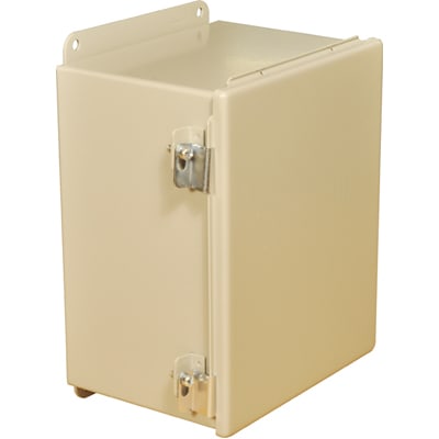 nVent HOFFMAN A10086CH Junction Box, Panel Mount, Steel, Gray, 10x8x6 In, Nema12, Hinged, Screw Clamp