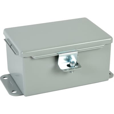 nVent HOFFMAN A604CH Junction Box,Panel Mount,Steel,Gray,6x4x3 In,NEMA12,Hinged,Screw Clamp