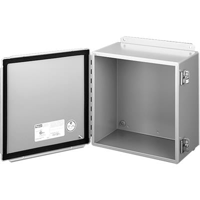 nVent HOFFMAN A6044CH Junction Box,Panel Mount,Steel,Gray,6x4x4 In,NEMA12,Hinged,Screw Clamp