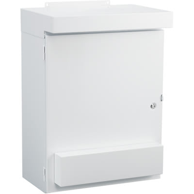 nVent HOFFMAN WF3LP Vented Enclosure, NEMA 3R, 4in Fan, Outdoor, 29X24X12, Steel, White Poly Finish