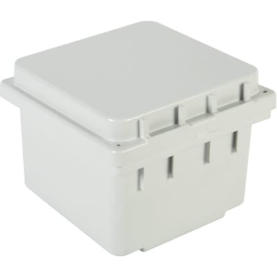 nVent HOFFMAN A664PHC Junction Box,Polyester,Hinged,Clamp,Gray,6.12x6.12x4.38 In,NEMA13,Polypro