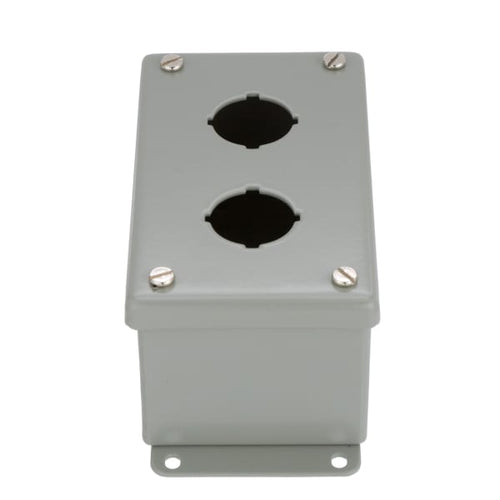 nVent HOFFMAN E2PB Enclosure,Pushbutton,2 Hole,30.5mm,Steel,NEMA13,IP65,Gray,Type 12 Series