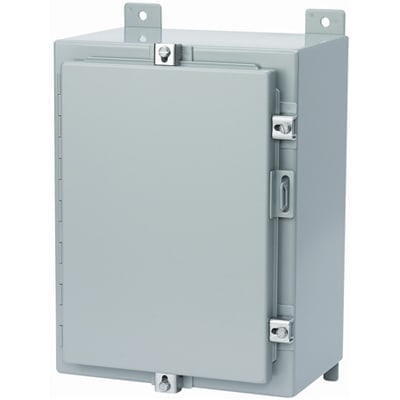 nVent HOFFMAN A16H12ALP Junction Box,Panel Mount,Steel,Gray,16x12x6 In,NEMA13,Hinged,Screw Clamp,Hasp