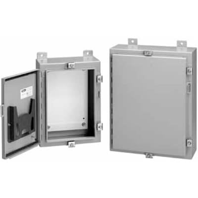 nVent HOFFMAN A20H20BLP Junction Box,Panel Mount,Steel,Gray,20x20x8 In,NEMA13,Hinged,Screw Clamp,Hasp