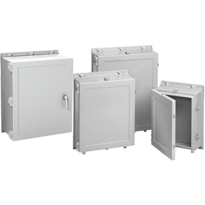nVent HOFFMAN A24H2412GQRLP3PT ENCLOSURE;WALL-MOUNT;NEMA 4X;3PT LATCH;24.19X24.19X12.00;FIBERGLASS