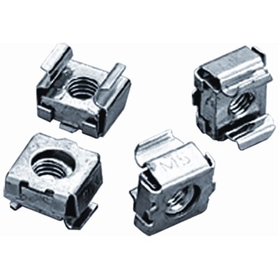 nVent HOFFMAN P1032CN Cage Nut, 10-32, Pack of 20, Rack Accessory, Silver, Square Hole, Steel Plated