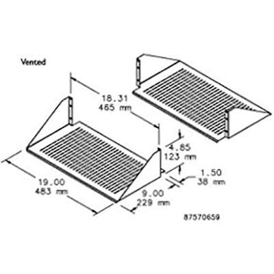 nVent HOFFMAN ESHDV19 RACK;ACCESSORY;SHELF;DOUBLE-SIDED/VENTED;FITS 19 IN. LAN R.;STEEL;BLACK