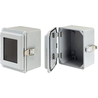 nVent HOFFMAN A865JFGQRPWR J BOX,TYPE 4X,WINDOW COVER/QR;7.50X6.00X5.03;FIBERGLASS;