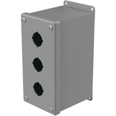 nVent HOFFMAN E3PBX Enclosure,Pushbutton,3 Hole,30.5mm,Steel,NEMA13,IP65,Gray,Pentair Series
