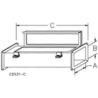 nVent HOFFMAN F44W36 Straight Section Feed-Through, Type 12, 4.00x4.00x36.00, Gray, Mild Steel