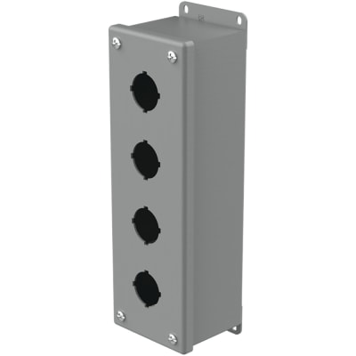 nVent HOFFMAN E4PB Enclosure,Pushbutton,4 Hole,30.5mm,Steel,NEMA13,IP65,Gray,Type 12 Series