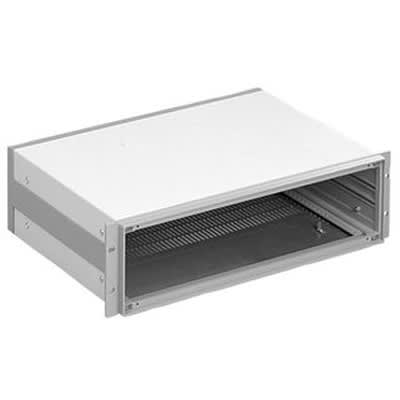 nVent HOFFMAN ERC4U4843 Rack, Cabinet, Desktop, 19 in., 4U/7 in, Gray, Aluminum, 7.0 x 19.0 x 17.0 in.