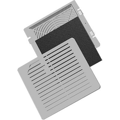 nVent HOFFMAN TEP4UL12 TFP Exhaust Grille fits 4-inch Package, 6.25x7.33x1.38, Light Gray, Composite