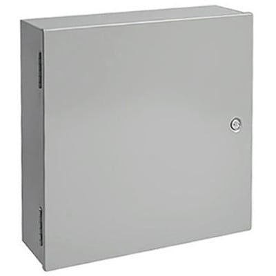 nVent HOFFMAN A16N12BLP Enclosure, Box-Lid, WallMount, Steel, 16x12x8.62", NEMA 1, Hinged, Slotted Latch