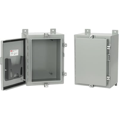 nVent HOFFMAN A30H20ALP Junction BoX,Panel Mount,Steel,Gray,30X20X6 In,NEMA13,Hinged,Screw Clamp,Hasp