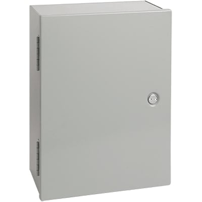 nVent HOFFMAN A36N24BLP Enclosure;Box-Lid;Wallmount;Steel;Gray;36x24x8.62 In;NEMA 1;Hinged;Slotted Latch