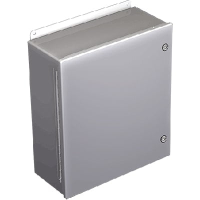 nVent HOFFMAN A604CHFL Junction Box,Panel Mount,Steel,Gray,6x4x3 In,NEMA12,Hinged,Quarter-Turn Latch