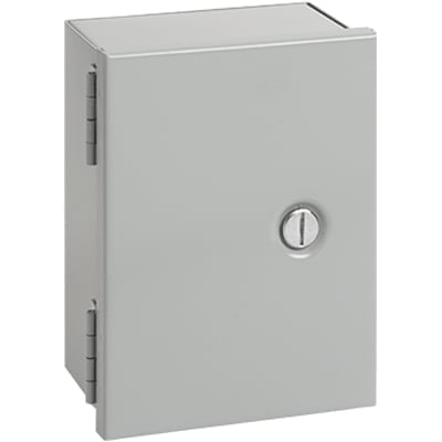 nVent HOFFMAN A6N64 Enclosure,Box-Lid,WallMount,Steel,Gray,6x6x4 In,NEMA 1,Hinged,Slotted Latch