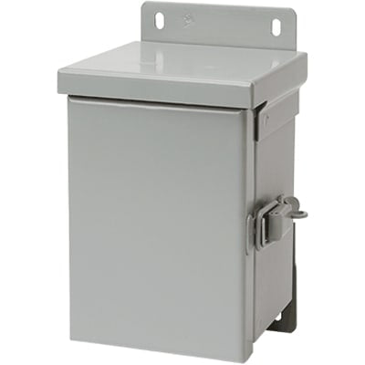 nVent HOFFMAN A6R64HCR Junction Box,Panel Mnt,Knock-Outs,Steel,Gray,6x6x4In,NEMA3R,Hinged,Draw Latch