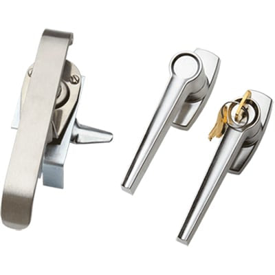 nVent HOFFMAN AL3BR Latch Kit, 1-Door, Non-locking Handle, CW, Gasketed Openings, Chrome, Mild Steel
