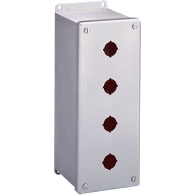 nVent HOFFMAN E4PBGXSS Enclosure,Pushbutton,4 Hole,22.5mm,Stainless,NEMA13,IP66,Pentair Stainless Serie
