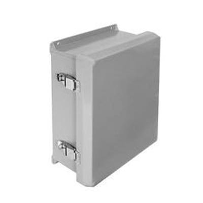 nVent HOFFMAN HJ1412HWPL2LG Enclosure, Box-Lid, Fiberglass, Gray, Latches, 13.81x11.81x5.99 in, Wall Mount