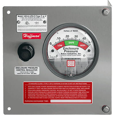 nVent HOFFMAN A1001YZUMC2 Purge/Pressurization System, Small-Volume Type Y Z, 10CF Class 2, Brushed, SS316