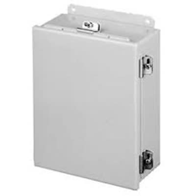 nVent HOFFMAN A1412CHNF Enclosure, Box-Lid, Gray, Steel, Hinged, 14.0 x 12.0 x 6.0 in., W/Clamps, IP66