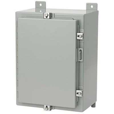 nVent HOFFMAN A16H12BLP Enclosure, Junction Box, Gray, Steel, 16.0 x 12.0 x 8.0 in. Hinged, Clamps, IP66