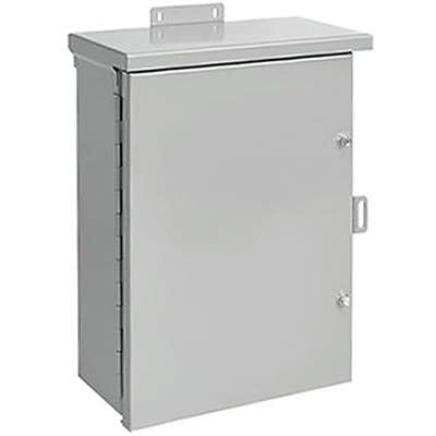 nVent HOFFMAN A16R166HCR Drip-Shield Hinged-Cover, Medium, Type 3R, 16.00x16.00x6.00, Gray, Mild Steel
