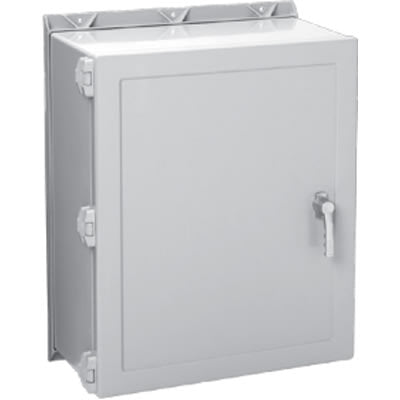 nVent HOFFMAN A24H2416GQRLP Enclosure, Junction Box, Gray, Fiberglass,24.19x24.1x16.0in, Quick Release Latch
