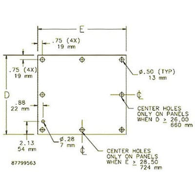 nVent HOFFMAN A30N20MP Internal Panel, 27.00X18.50 fits 30.00X2 White, fits 30X20, Steel