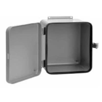 nVent HOFFMAN A664DL Enclosure, Junction Box, Gray, Steel, 6.0 x 6.0 x 4.0 in., Latch Cover, IP65