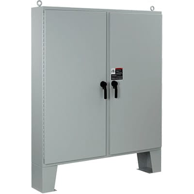 nVent HOFFMAN A74H7212LP3PT 2 Dr Flr-Mt Type 4 Enc 3 PT Gray, 74.06x72.06x12.06, Steel