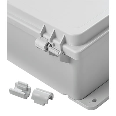 nVent HOFFMAN AHGCLP PolyPro Hinge Retainers Lockable, 2.25x2.5x0.5, Light Gray, Polyester