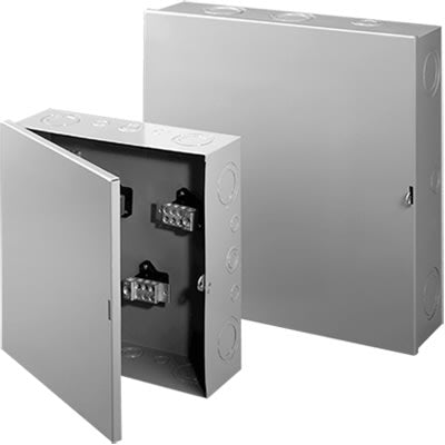 nVent HOFFMAN ASB124R Splitter Box 4 wire 125 amp Gray, 12.00x12.00x4.00, Steel