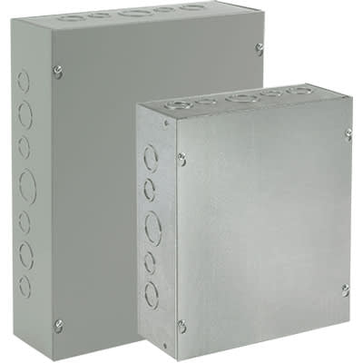 nVent HOFFMAN ASE10X10X4 Pull Box 10.00x10.00x4.00 Gray, 10.00x10.00x4.00, Steel