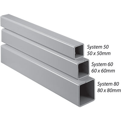 nVent HOFFMAN CCS8T10 Tube 80x80x1000mm LtGray, 991x80x80mm, Steel