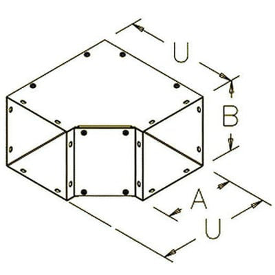 nVent HOFFMAN F6690EINGV 6x6 90 Elbow Inside Opening , fits 6.00x6.00, Steel