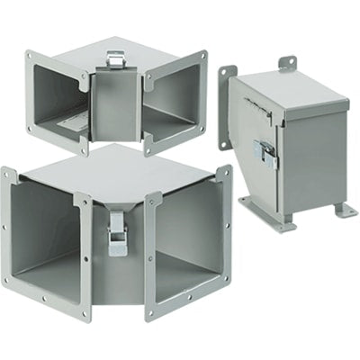 nVent HOFFMAN F66LE9B Cable Trunking Angle Steel 90deg Elbow Fitting (Inside Opening)