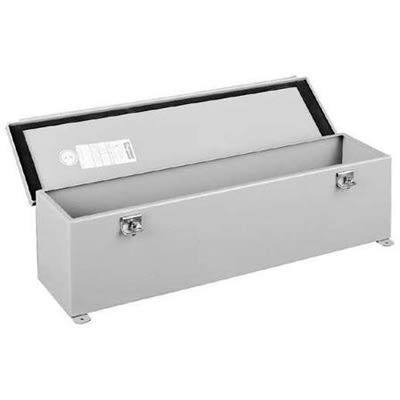nVent HOFFMAN F66T24HC Enclosure, Wiring Trough, Gray, Steel, 6.0 x 6.0 x 24.0 in., Hinged, Screw Clamp