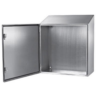 nVent HOFFMAN CSD24248SSST Concept Slope Top, Type 4, 24.0 x 24.0 x 8.0 in, Steel, Light Gray
