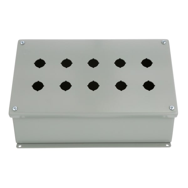 nVent HOFFMAN E10PBAM Enclosure,Pushbutton,10 Hole,22.5mm,Steel,NEMA13,IP65,Gray,Pentair Series