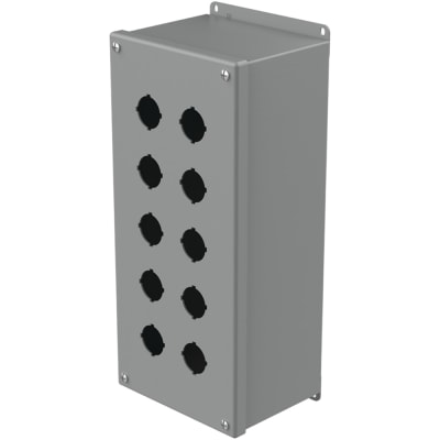 nVent HOFFMAN E10PBX Enclosure,Pushbutton,10 Hole,30.5mm,Steel,NEMA13,IP65,Gray,Pentair Series